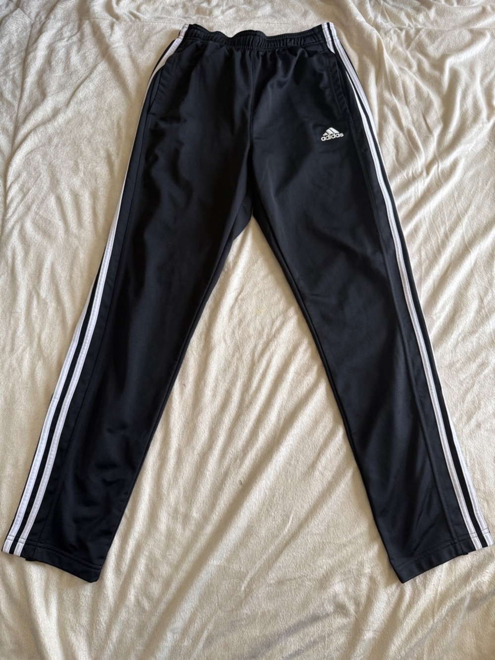 adidas Black Joggers with White Side Stripes - men’s